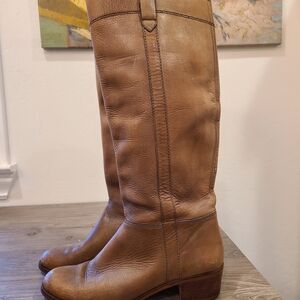 Vintage Italian Leather Boots Brown Riding Style Made in Italy- Style 64301